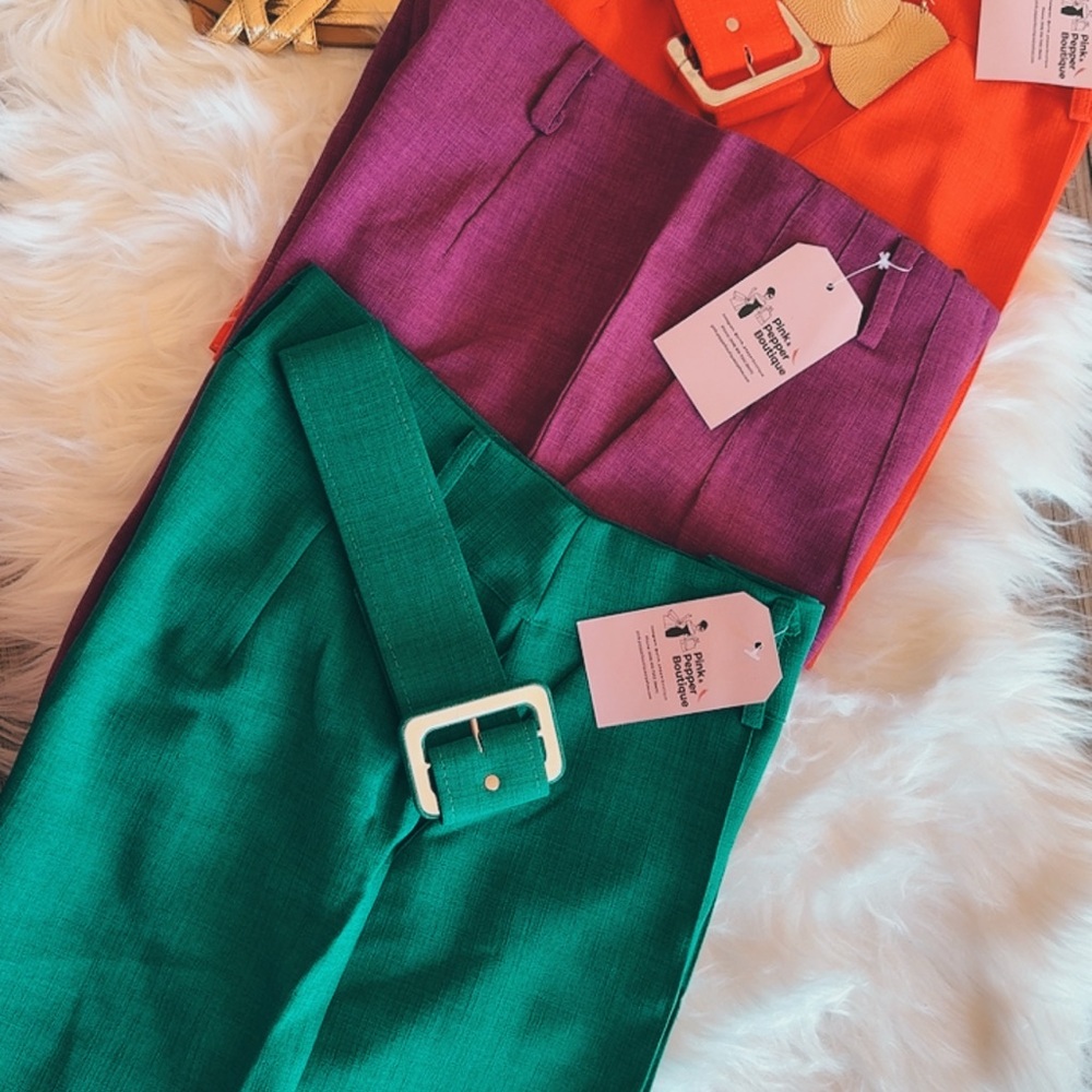 Vibrant Colorblock High-Waist Shorts - Green, Purple, Orange
